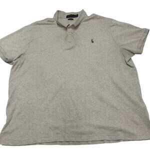 Polo Ralph Lauren Shirt Mens XX Large Grey Custom Slim‎ Fit Polo Top